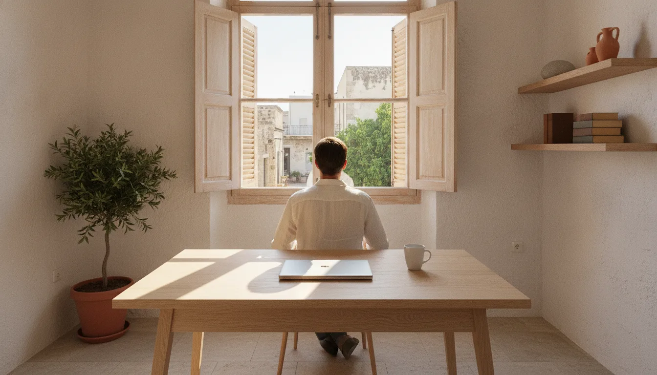small business owner at desk considering core web vitals for their website