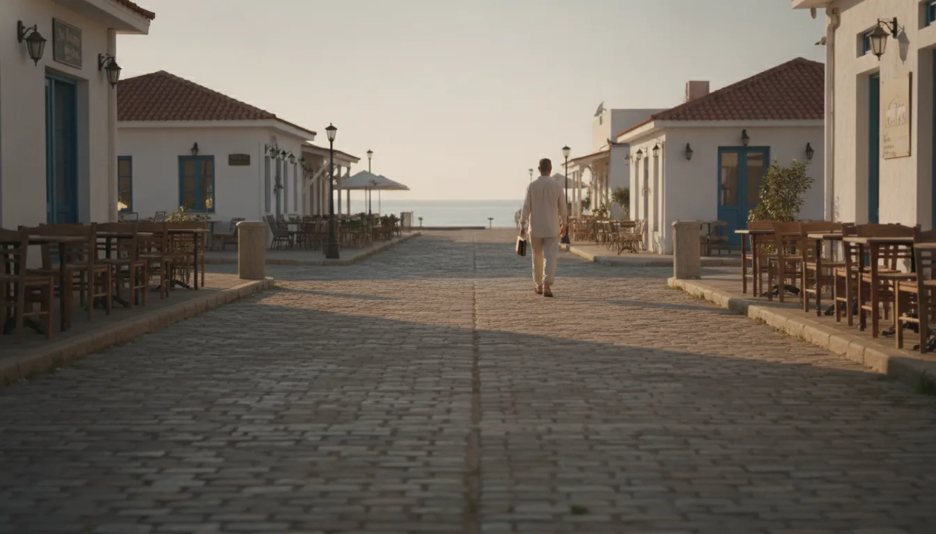 Person walking Cypriot coastal street, how businesses rank Google Cyprus organically