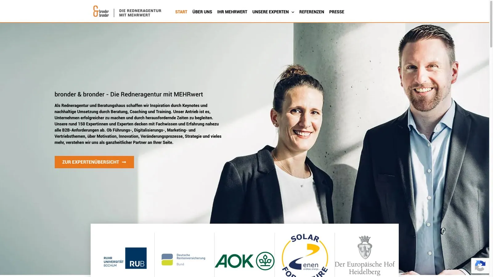 Bronder and Bronder speaker agency portal