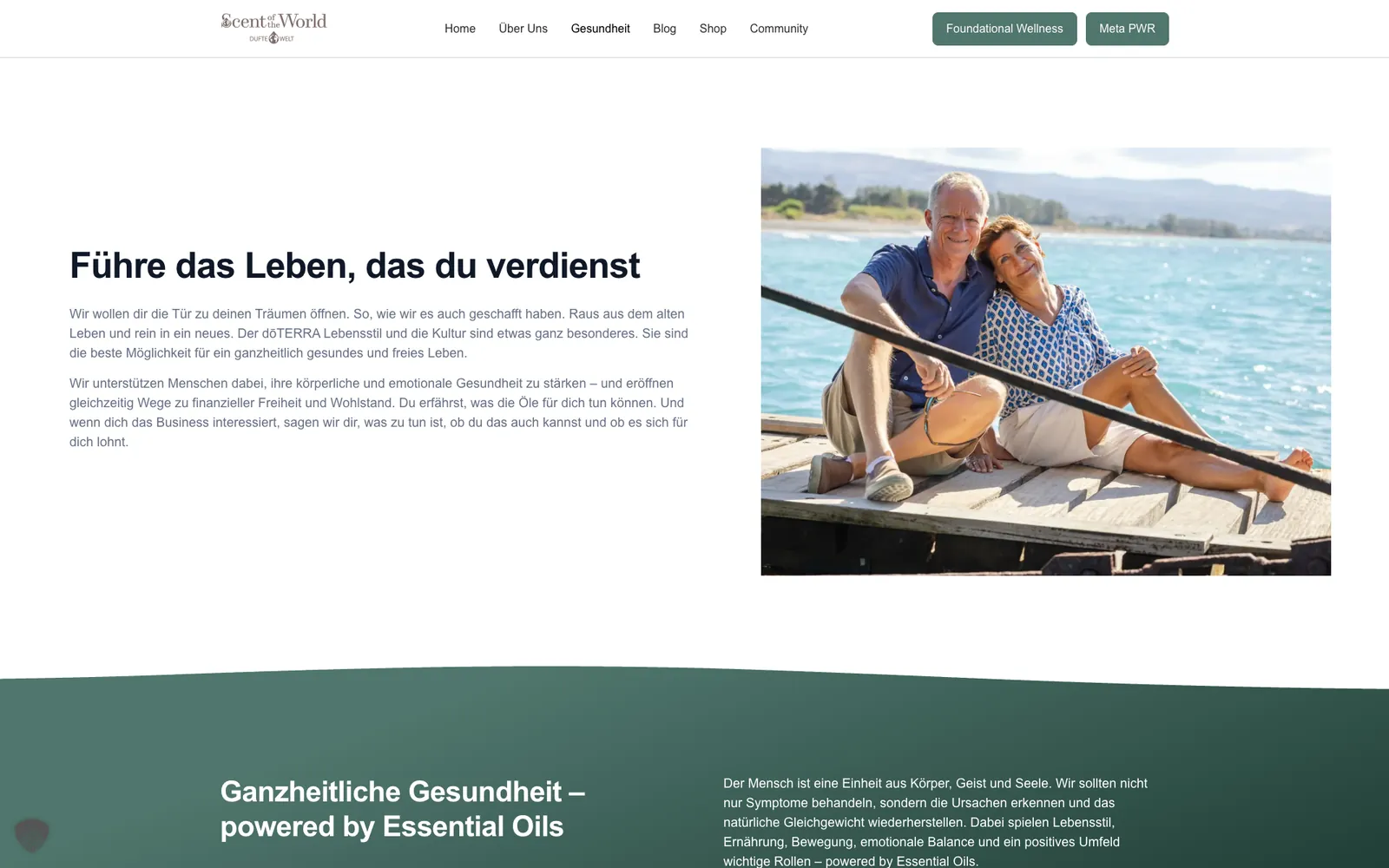Dufte Welt website on holistic wellness