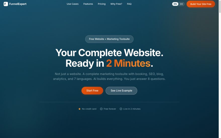 FunnelExpert AI website builder