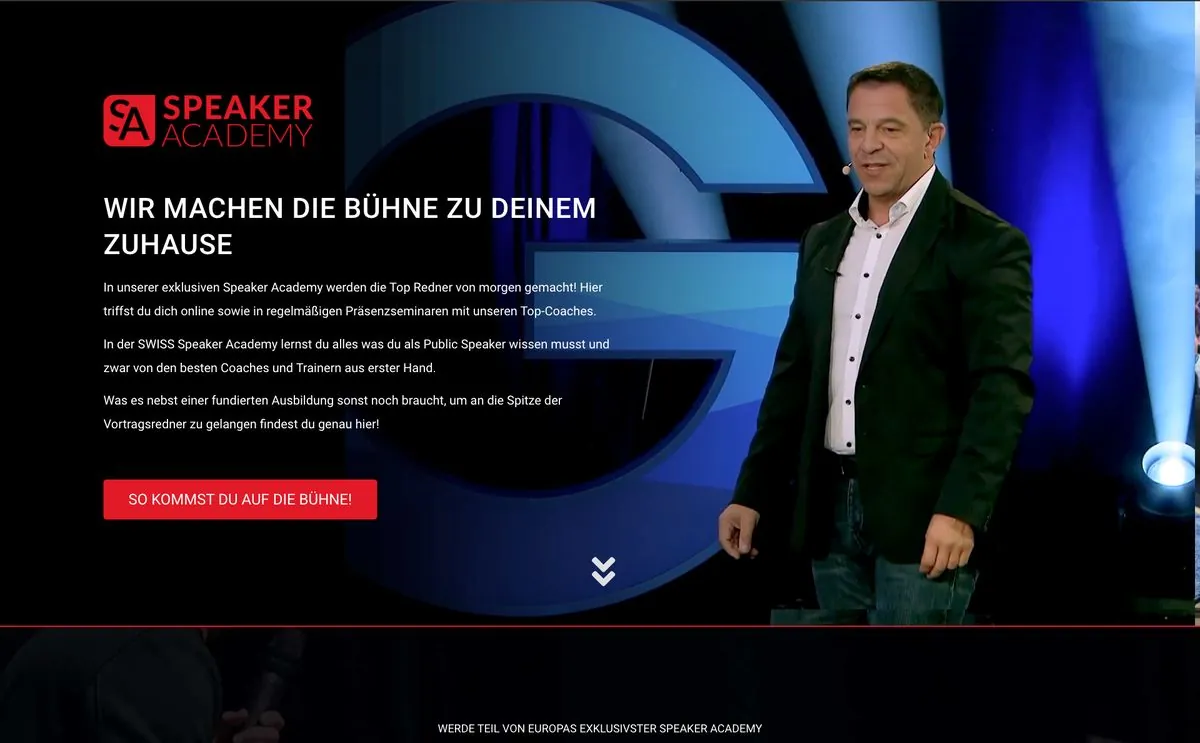 Swiss Speaker Academy website